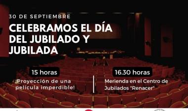 Cine y merienda para el día del jubilado
