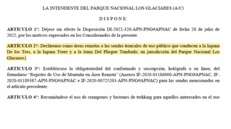 El Chaltén: Será obligatorio registrarse para recorrer senderos 